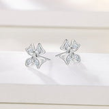 FANCIME "Blooming Bow" Boucles d'oreilles en argent sterling en forme de nœud floral