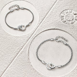 FANCIME "Temps Romain" Bracelets en Argent Sterling Chaîne de Blé Cercles Entrelacés pour Couples