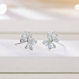 FANCIME "Blooming Bow" Boucles d'oreilles en argent sterling en forme de nœud floral
