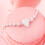 FANCIME "Moment Rose" Bracelet en Argent Sterling Cœur Rose Avec Perle Blanche et Pierres CZ