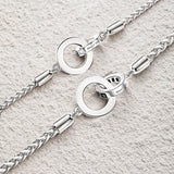 FANCIME "Temps Romain" Bracelets en Argent Sterling Chaîne de Blé Cercles Entrelacés pour Couples