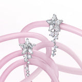 Boucles d'oreilles en argent sterling "Vega Serenade" Étoile scintillante Alpha Lyrae