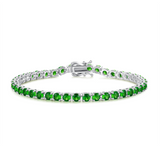 Bracelet en argent sterling "Royal Fortune" avec émeraude verte