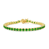 Bracelet en argent sterling "Royal Fortune" avec émeraude verte