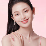 FANCIME "Moment Rose" Collier en Argent Sterling Cœur Rose