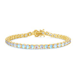 FANCIME "Lunaria" Bracelet Tennis en Pierre de Lune de Juin en Argent Sterling