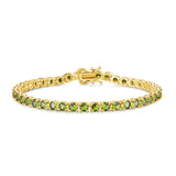 "Délice Ensoleillé" Bracelet Tennis en Argent Sterling Péridot