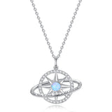 FANCIME "Stellar Promise" Opale Pierre de naissance d'octobre Collier en argent sterling