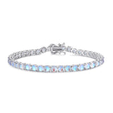 FANCIME "Lunaria" Bracelet Tennis en Pierre de Lune de Juin en Argent Sterling