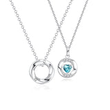 FANCIME  “TOMBEZ AMOUREUX” Colliers en argent sterling pour couples avec zircon bleu