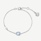 Bracelet en Argent avec Pierre de Naissance Ocean Eye en Aigue-Marine