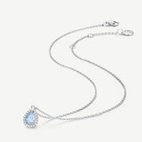 Collier en Argent avec Pierre de Naissance Ocean Eye en Aigue-Marine