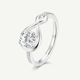 Bague de Promesse Étreinte Infinie en Zircon