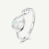 Bague de Promesse Étreinte Infinie en Opale