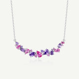 Collier en argent "Chuchotement de glycine" avec barre fleur améthyste