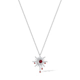 FANCIME "Soluna Nexus" Collier en Grenat de Janvier en Argent Sterling
