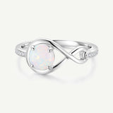 Bague de Promesse Étreinte Infinie en Opale