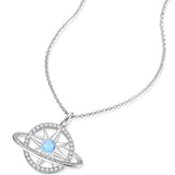 FANCIME "Stellar Promise" Opale Pierre de naissance d'octobre Collier en argent sterling
