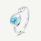 Bague de Promesse Étreinte Infinie en Turquoise