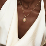 FANCIME "Retro Romance" Collier en argent sterling Taille Ovale Vintage Pierre de naissance d'octobre