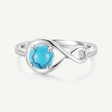 Bague de Promesse Étreinte Infinie en Turquoise