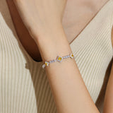 Bracelets de tennis en argent sterling citrine "Square Sparkle" pierre de naissance de novembre FANCIME