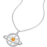 FANCIME "Stellar Promise" Citrine Pierre de naissance de novembre Collier en argent sterling