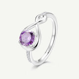Bague de Promesse Étreinte Infinie en Améthyste