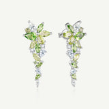 Boucles d'oreilles en argent péridot "Wisteria Whisper" Flower Bar
