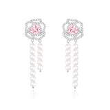 "Rose Amour" Boucles d'oreilles à perles en argent sterling