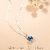 FANCIME “Everbloom” Pendentif en Topaze de Décembre en Or Blanc 14K avec Chaîne en Argent Sterling
