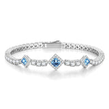 Bracelets de tennis en argent sterling topaze "Square Sparkle" pierre de naissance de décembre FANCIME