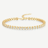 FANCIME "Orbite" Bracelet en argent sterling classique avec tennis à réglage de chaîne