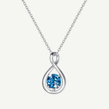 "Étreinte Infinie" Pendentif en Argent Sterling avec Symbole d'Infini et Pierre de Naissance de Décembre en Topaze - Argent