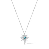 FANCIME "Soluna Nexus" Turquoise Pierre de naissance de décembre Collier en argent sterling