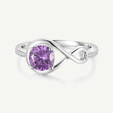 Bague de Promesse Étreinte Infinie en Améthyste