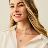 FANCIME "Soluna Nexus" Collier en Topaze de Décembre en Argent Sterling