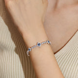 Bracelets de tennis en argent sterling topaze "Square Sparkle" pierre de naissance de décembre FANCIME