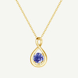 "Étreinte Infinie" Pendentif en Argent Sterling avec Symbole d'Infini et Pierre de Naissance de Décembre en Tanzanite - Or