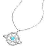 FANCIME "Stellar Promise" Turquoise Pierre de naissance de décembre Collier en argent sterling