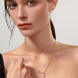 Collier en argent sterling FANCIME "Murmure de glycine" avec goutte de fleur Y