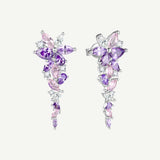 Boucles d'oreilles en argent tourmaline rose "Wisteria Whisper" Flower Bar
