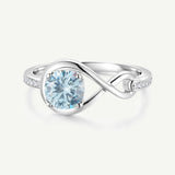 Bague de Promesse Étreinte Infinie en Aigue-marine