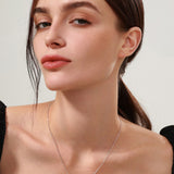 Collier en argent sterling avec nœud en satin et pierre CZ rose FANCIME
