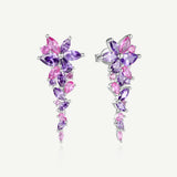 Boucles d'oreilles en argent améthyste "Wisteria Whisper" Flower Bar