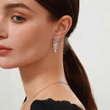 "Blooming Rose" Boucles d'oreilles pendantes en argent sterling