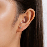 Clous FANCIME "Petite Sophie" en Or Jaune 14K avec Papillon en Diamant