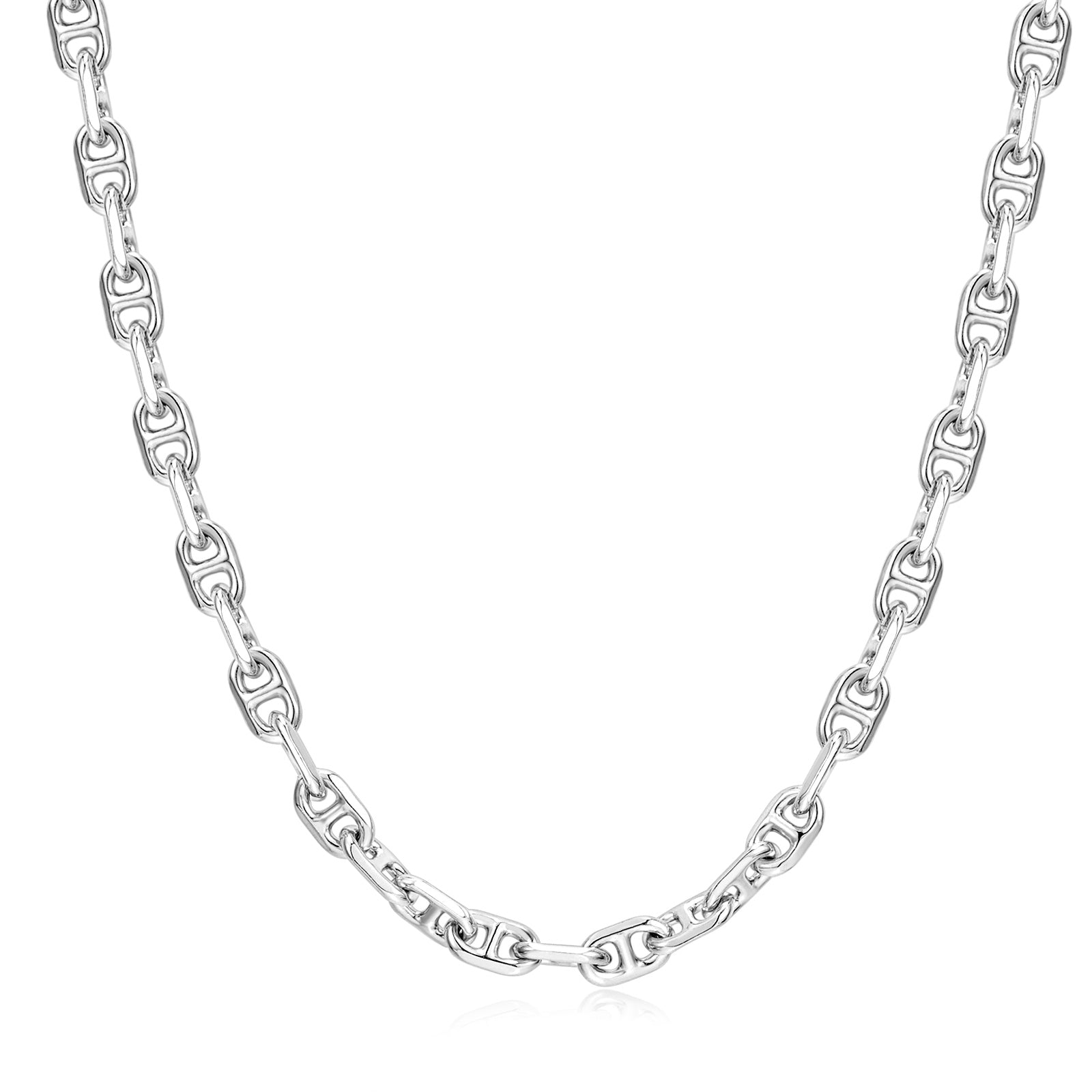 FANCIME "Sunlit Grace" Collier en chaîne classique à maillons carrés en argent sterling