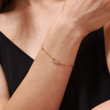 Bracelet en or jaune massif 14k de l'amour et de l'amitié entrelacés en forme de clip en papier FANCIME