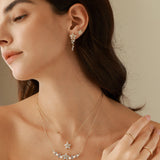 Boucles d'oreilles en argent sterling "Vega Serenade" Étoile scintillante Alpha Lyrae